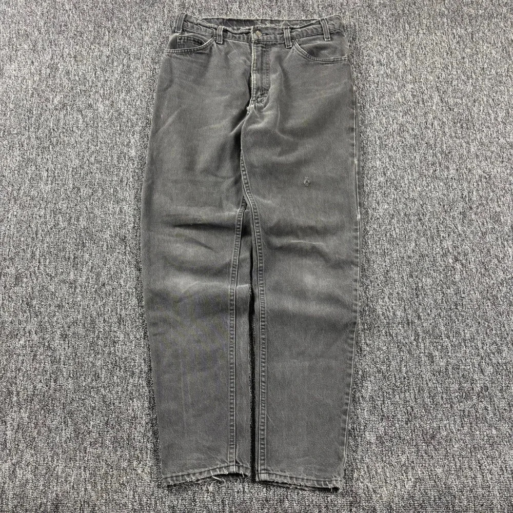 Vintage 90s Made in USA Grunge Levis 550 Relaxed Tapered Jeans Faded Black 32x32